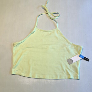 BP Halter Top Sleeveless Crop Tank Trendy Casual‎ Summer Green Size L